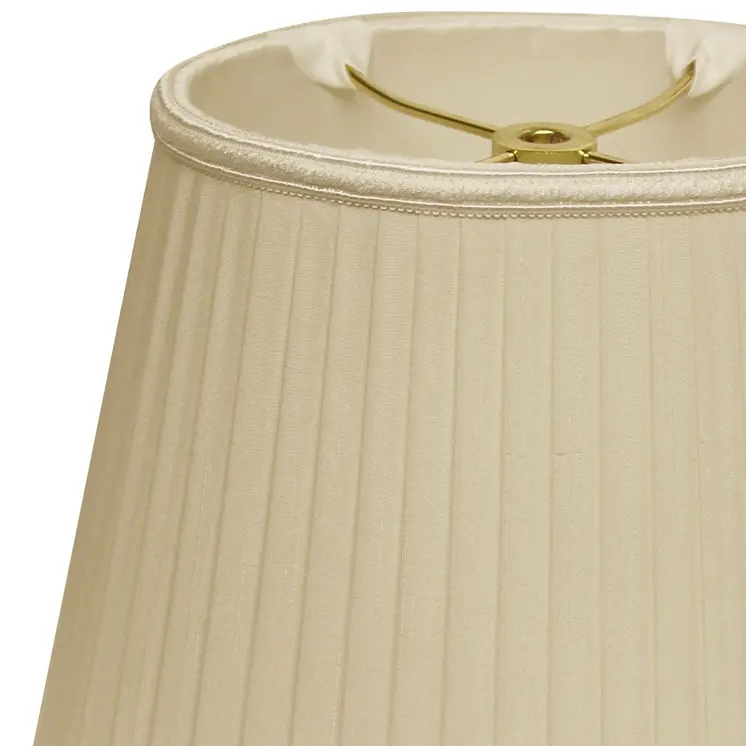 12" Ivory Oval Side Pleat Shantung Lampshade