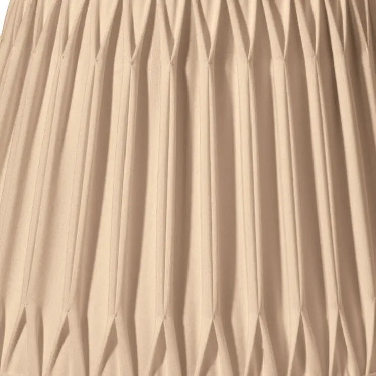 12" Vintage Gold Oval Smocked Pleat Shantung Lampshade