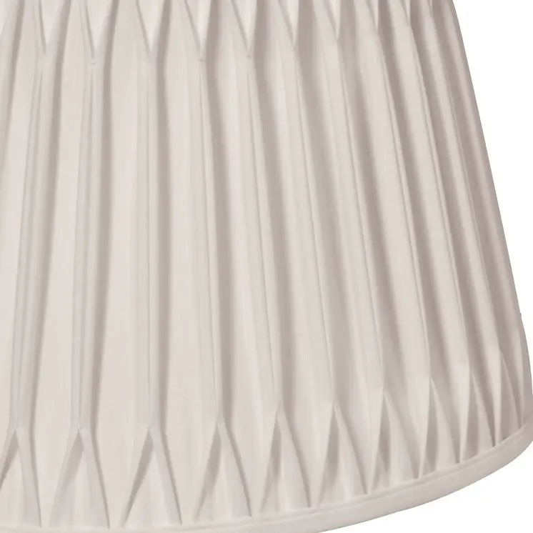14" Cream Oval Smocked Pleat Shantung Lampshade