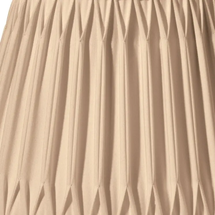 14" Vintage Gold Oval Smocked Pleat Shantung Lampshade