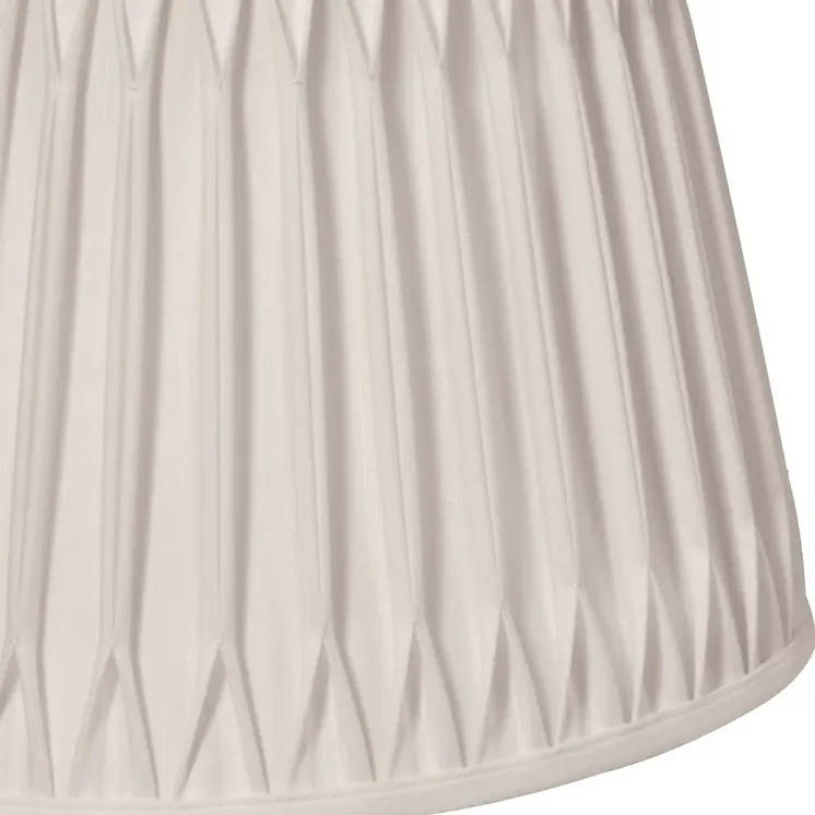 16" Cream Oval Smocked Pleat Shantung Lampshade