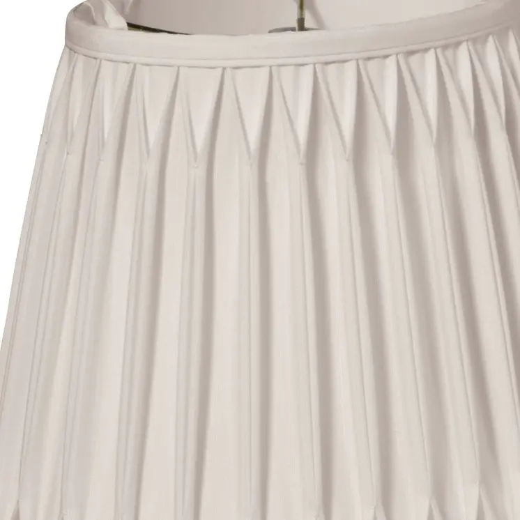 18" Cream Oval Smocked Pleat Shantung Lampshade