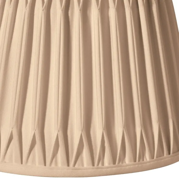 18" Vintage Gold Oval Smocked Pleat Shantung Lampshade