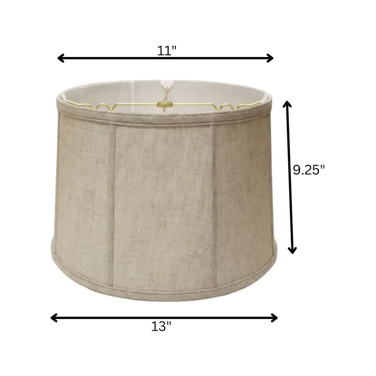 13" Cream Throwback Drum Linen Lampshade