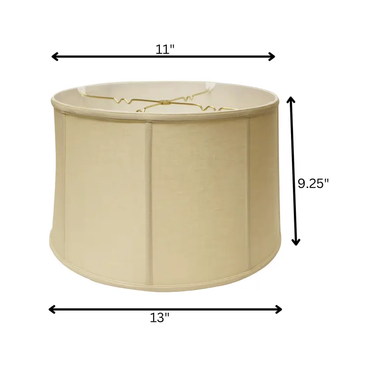 13" Pale Brown Throwback Drum Linen Lampshade
