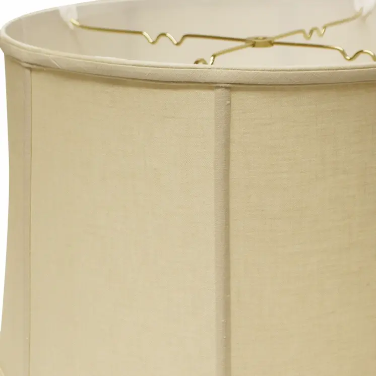 13" Pale Brown Throwback Drum Linen Lampshade