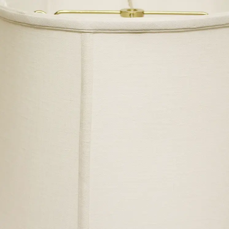 13" White Throwback Drum Linen Lampshade