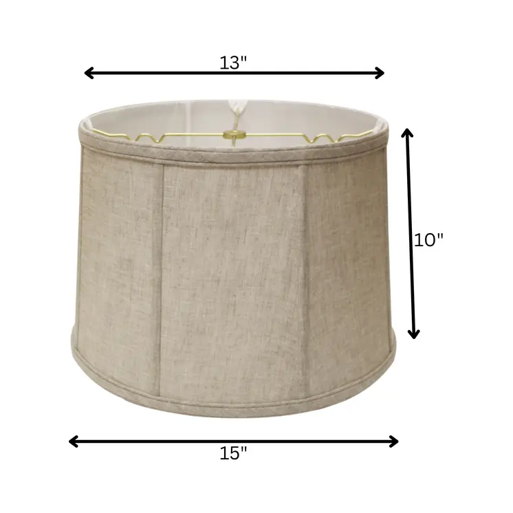 15" Cream Throwback Drum Linen Lampshade