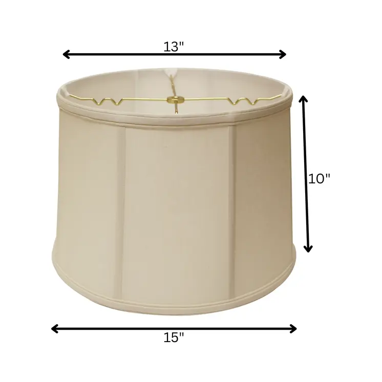 15" Off White Throwback Drum Linen Lampshade