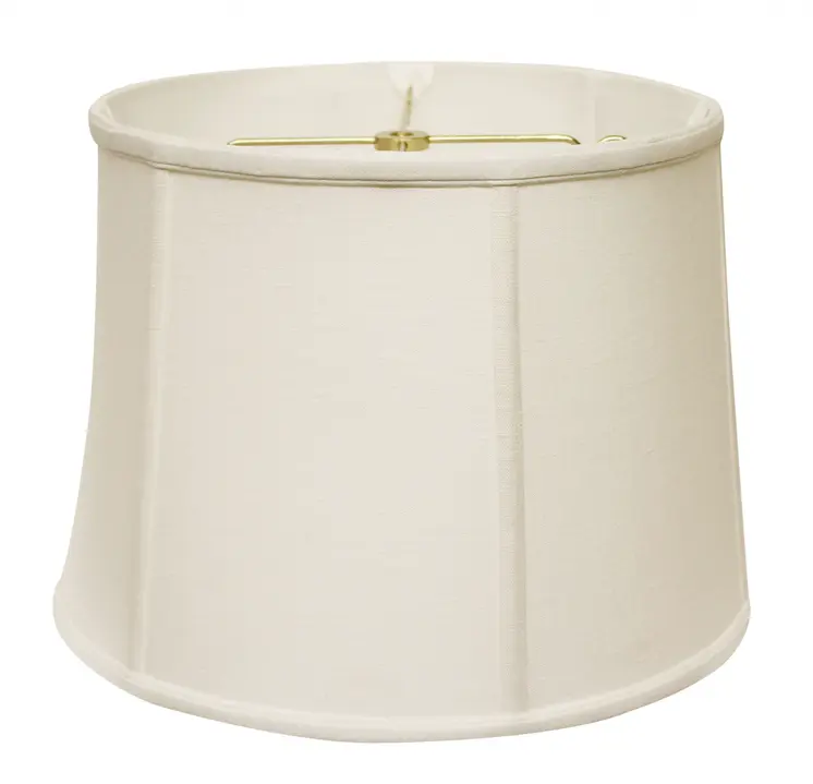White Linen Drum Lamp shade 15"W Bottom