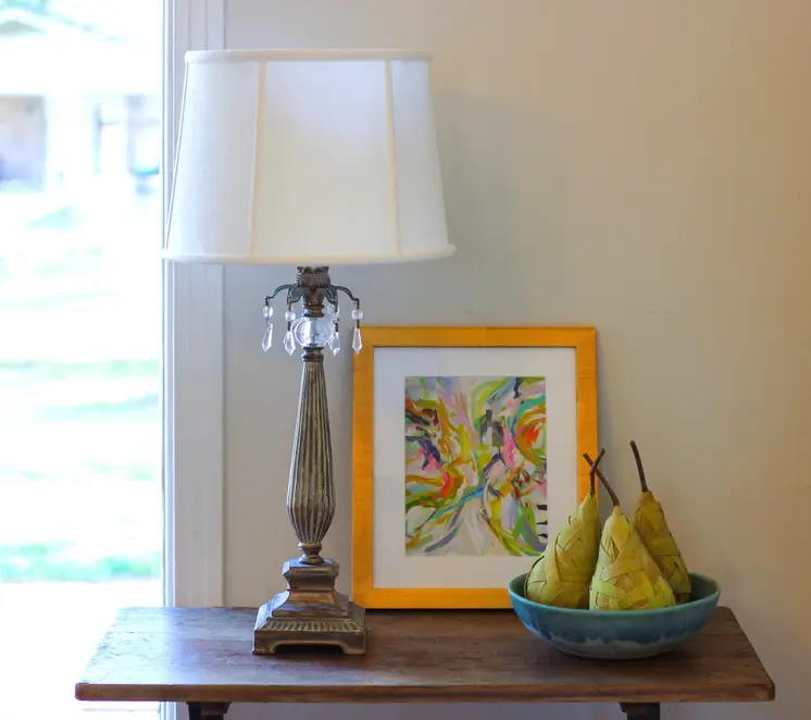 White Linen Drum Lamp shade 15"W Bottom