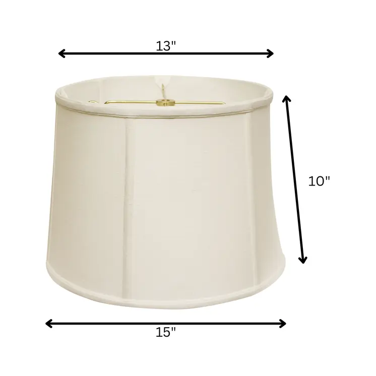 White Linen Drum Lamp shade 15"W Bottom