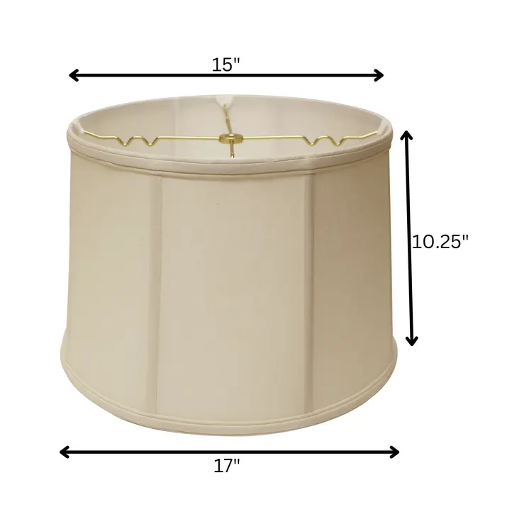17" Off White Throwback Drum Linen Lampshade