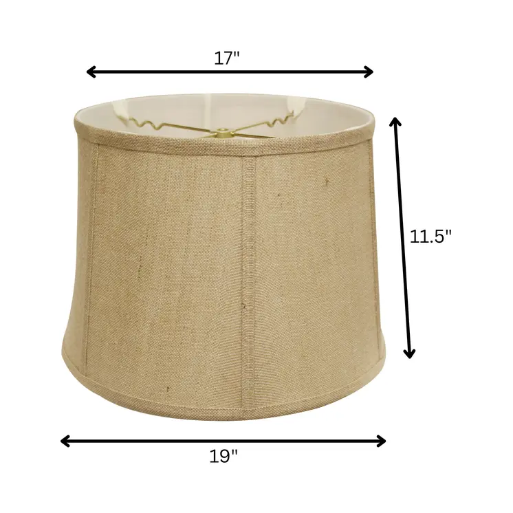 19" Golden Fiber Throwback Drum Burlap Lampshade