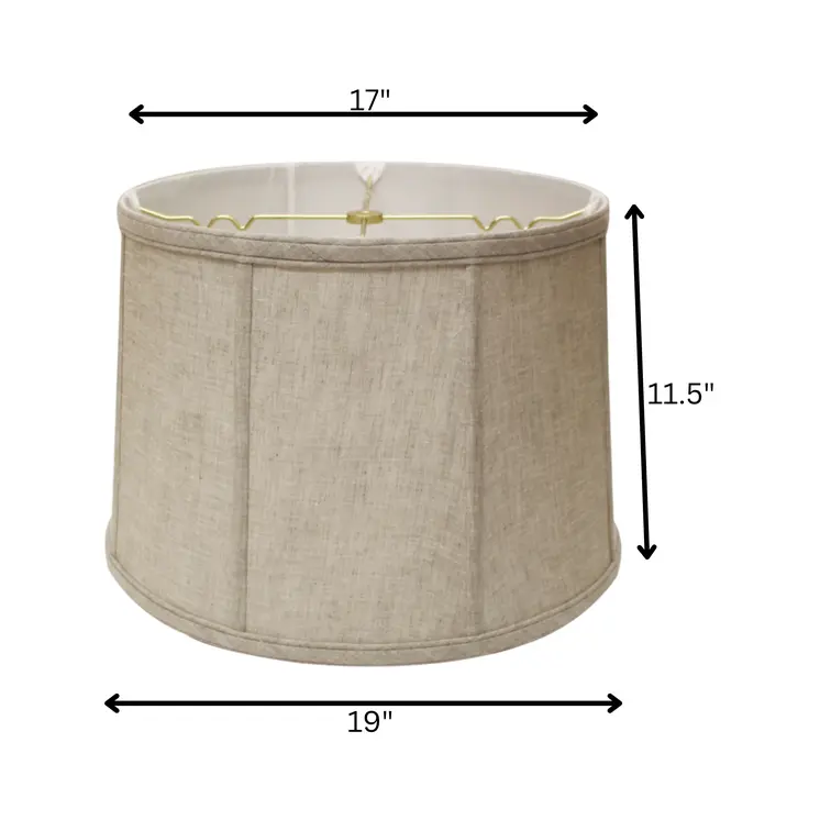 19" Cream Throwback Drum Linen Lampshade