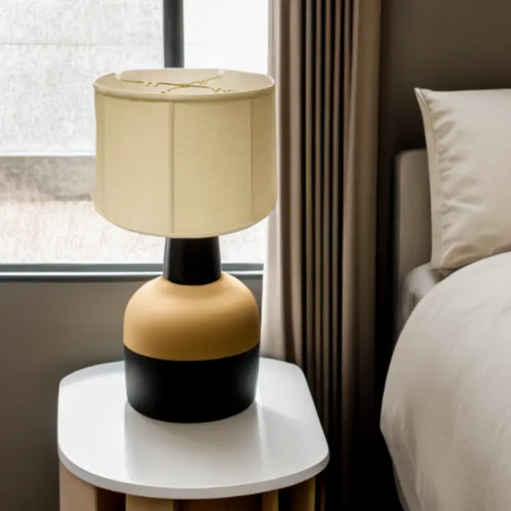 19" Pale Brown Throwback Drum Linen Lampshade