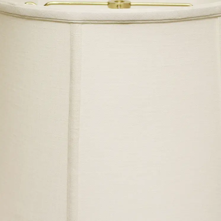 19" White Throwback Drum Linen Lampshade