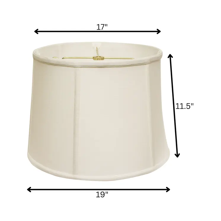 19" White Throwback Drum Linen Lampshade