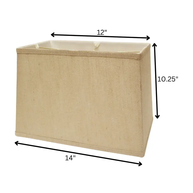 14" Golden Fiber Throwback Rectangle Burlap Lampshade