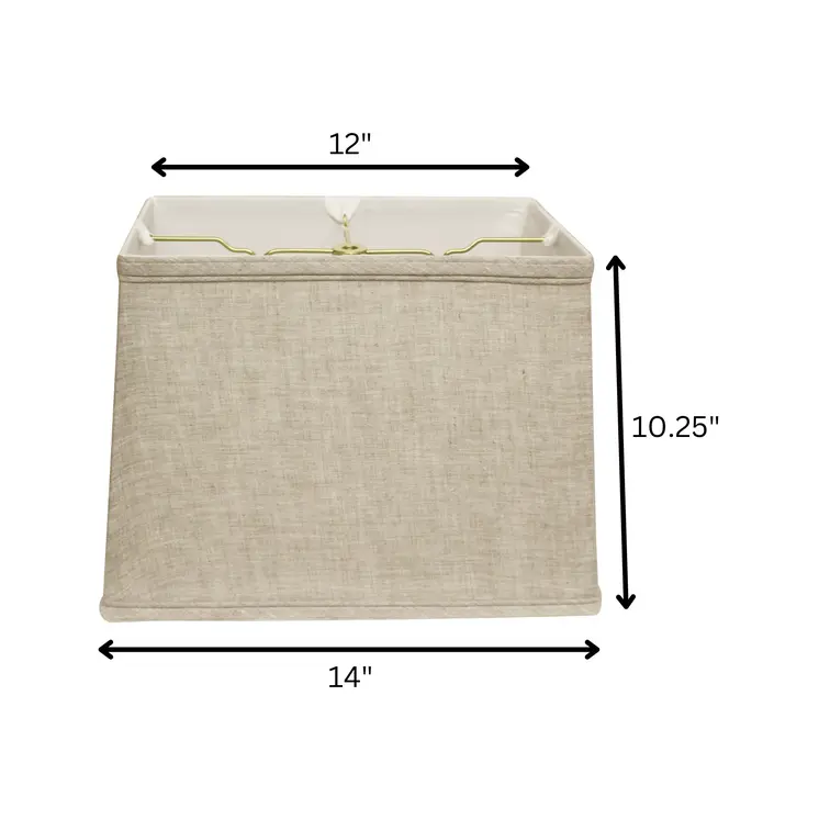 14" Cream Throwback Rectangle Linen Lampshade