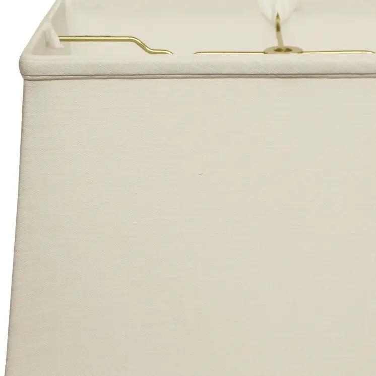 14" White Throwback Rectangle Linen Lampshade
