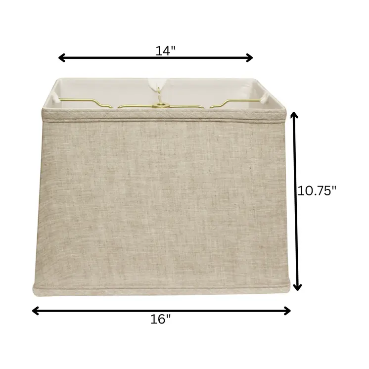 16" Cream Throwback Rectangle Linen Lampshade