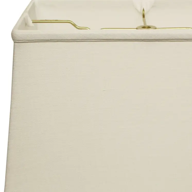 16" White Throwback Rectangle Linen Lampshade