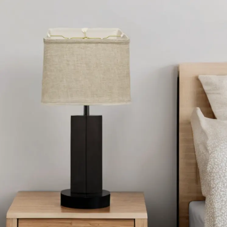 18" Cream Throwback Rectangle Linen Lampshade