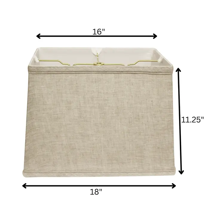 18" Cream Throwback Rectangle Linen Lampshade