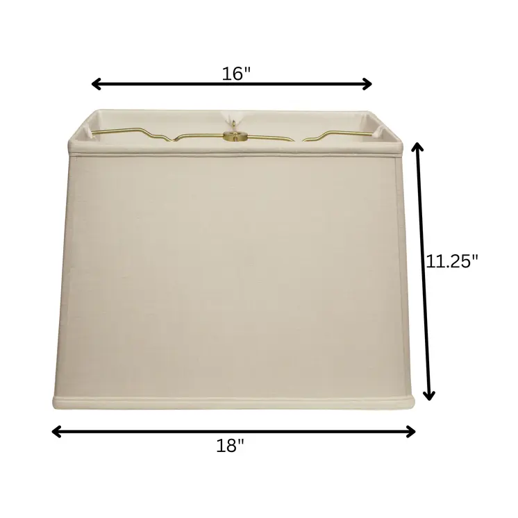 18" Off White Throwback Rectangle Linen Lampshade