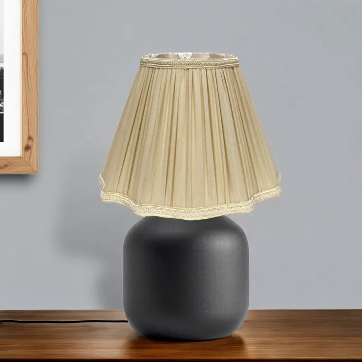 10" Pearl Grey Slanted Fancy Square Shantung Lampshade