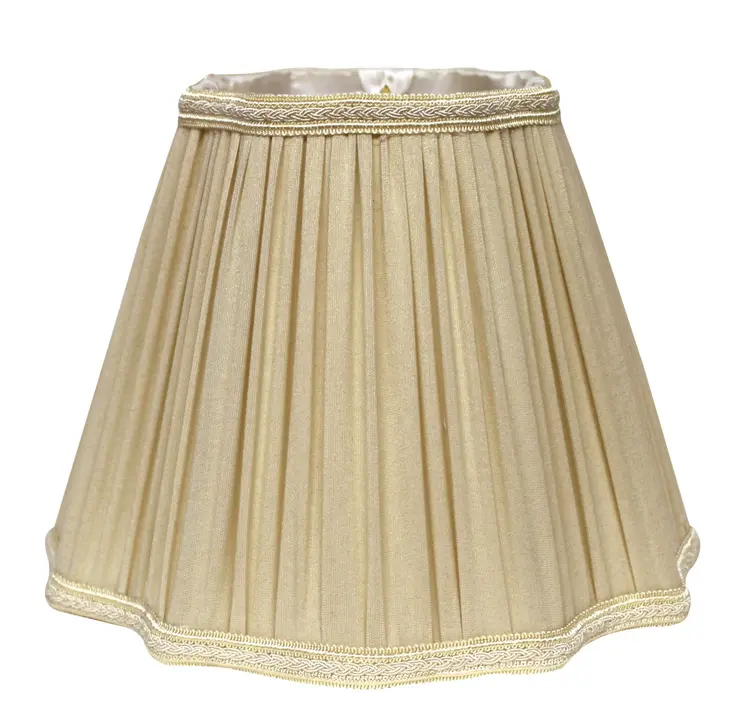 16" Pearl Grey Slanted Fancy Square Shantung Lampshade