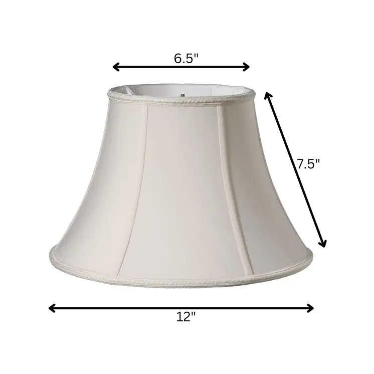 12" Cream Slanted Bell Shantung Lampshade