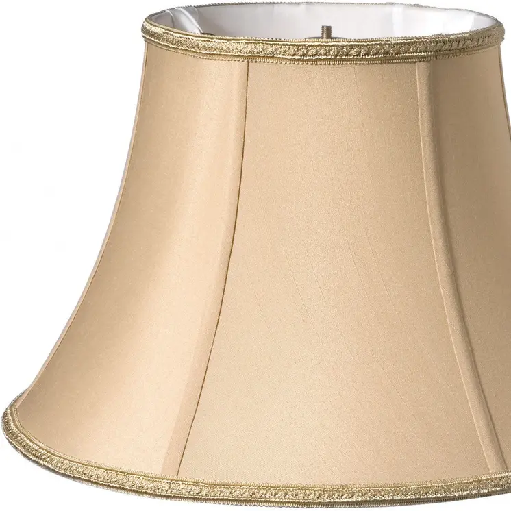 12" Vintage Gold Slanted Bell Shantung Lampshade