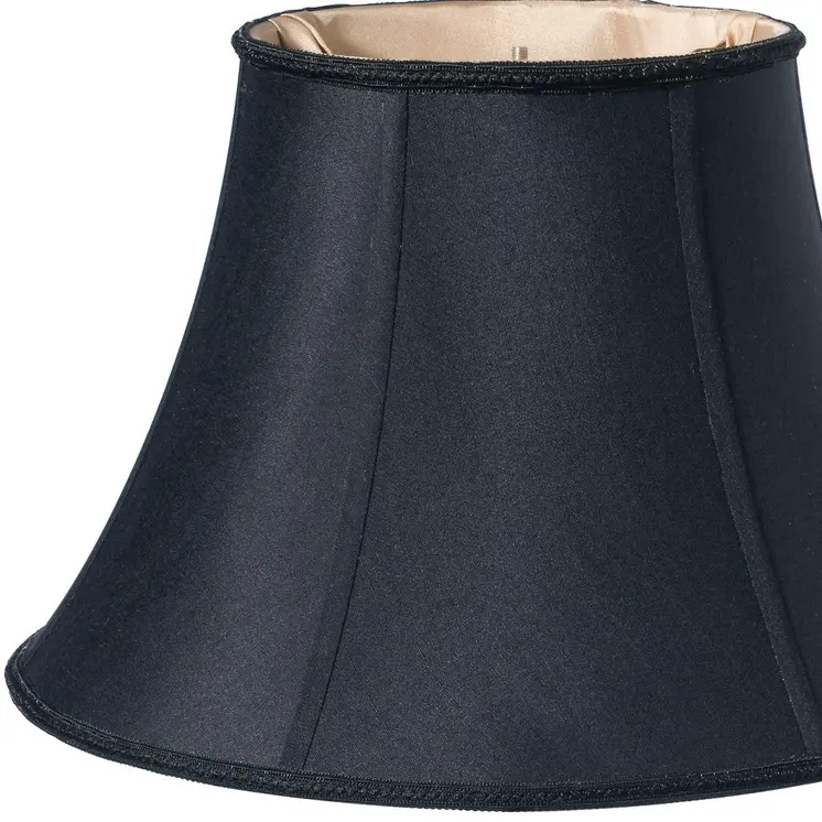 12" Black Slanted Bell Shantung Lampshade