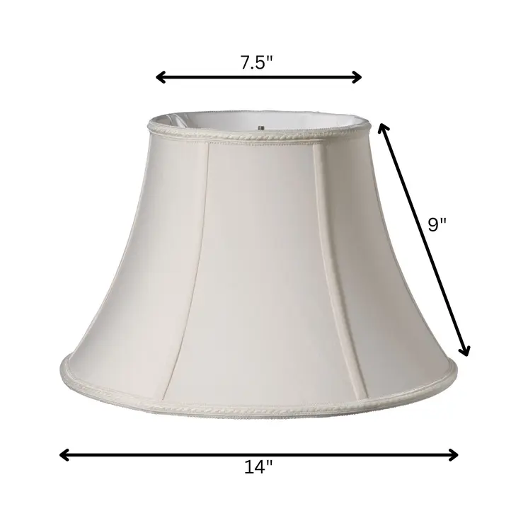 14" Cream Slanted Bell Shantung Lampshade