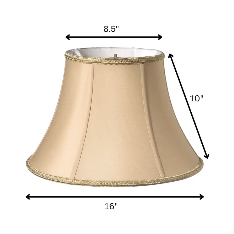 16" Vintage Gold Slanted Bell Shantung Lampshade