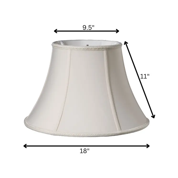 18" Cream Slanted Bell Shantung Lampshade