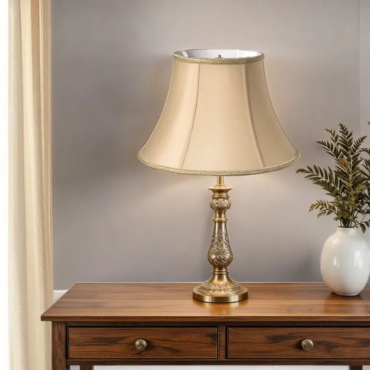 Gold Shantung Silk Bell Lamp shade 18"W Bottom