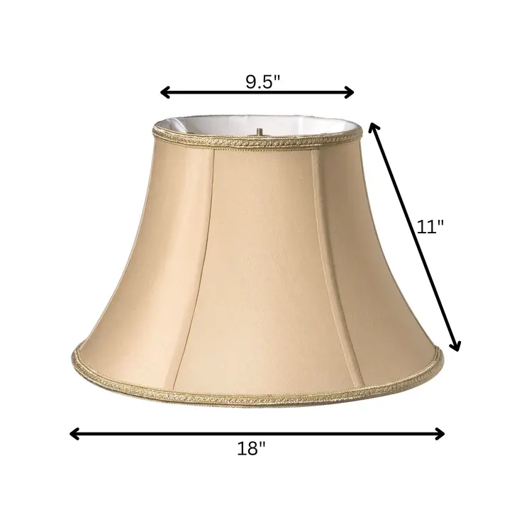 Gold Shantung Silk Bell Lamp shade 18"W Bottom