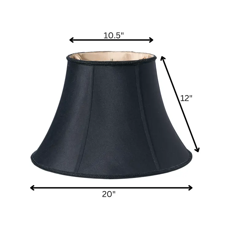 20" Black Slanted Bell Shantung Lampshade