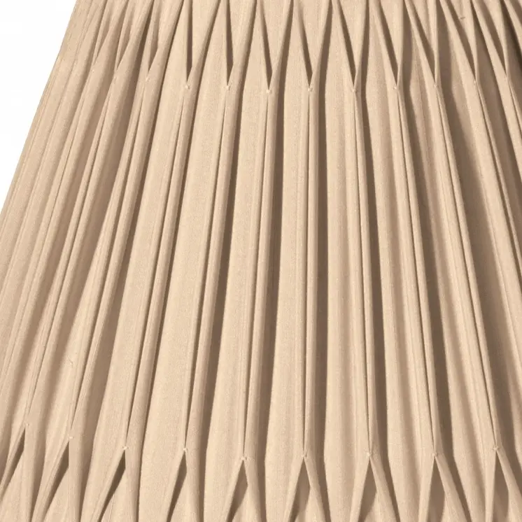 16" Vintage Gold Slanted Bell Smocked Shantung Lampshade