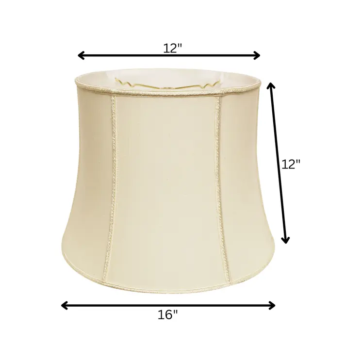 16" Ivory Slanted Girdle Shantung Lampshade