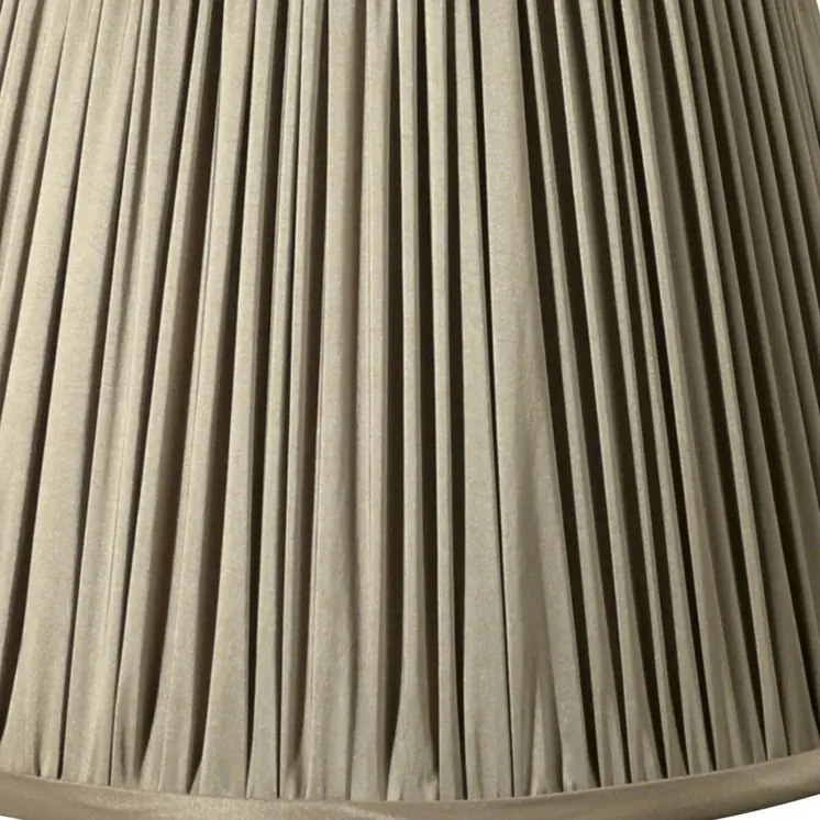 14" Ash Slanted Pleated Tafetta Lampshade
