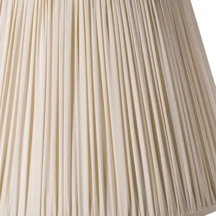 16" Pale Grey Slanted Pleated Tafetta Lampshade
