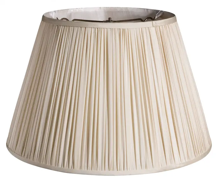 19" Pale Grey Slanted Pleated Tafetta Lampshade
