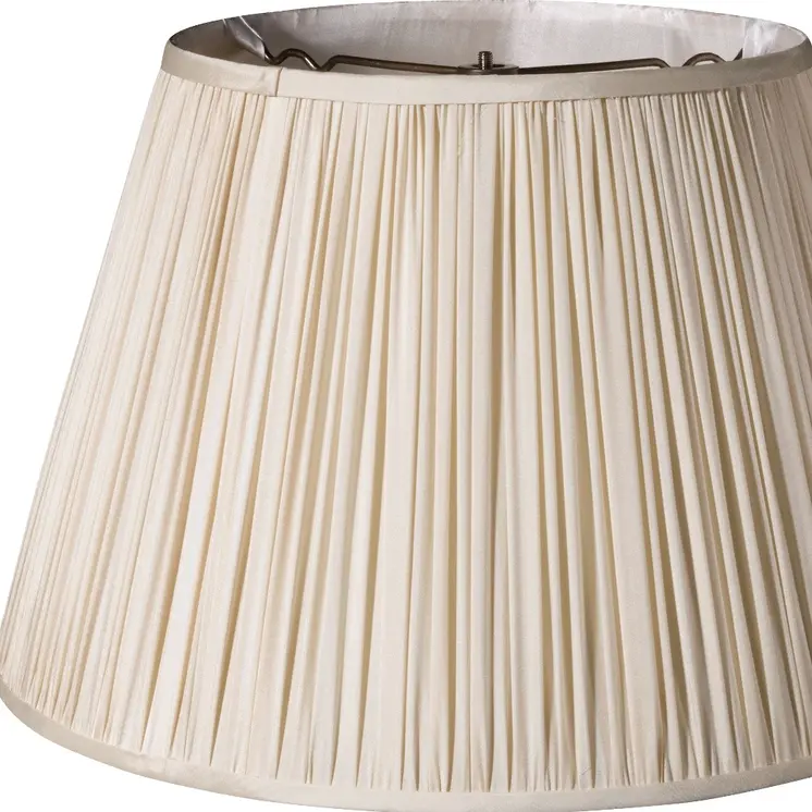 19" Pale Grey Slanted Pleated Tafetta Lampshade