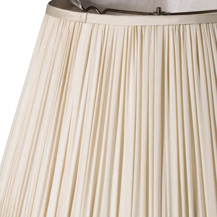 19" Pale Grey Slanted Pleated Tafetta Lampshade