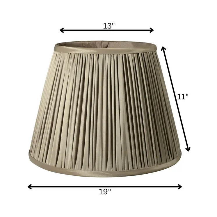19" Ash Slanted Pleated Tafetta Lampshade