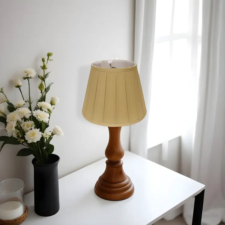11" Primrose Slanted Crimped Box Shantung Lampshade